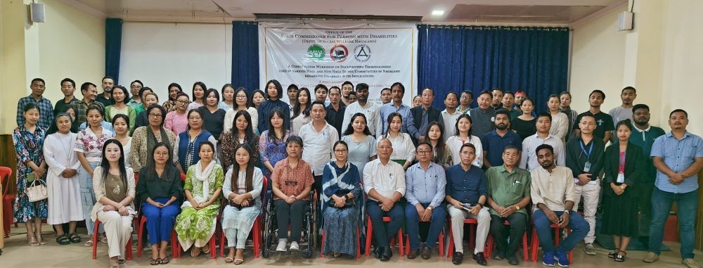 Participants of a ‘consultation workshop on documenting terminologies used by various Naga and non- Naga tribes/communities in Nagaland regarding disability and its implications' jointly organised by the office of the SCPD and Prodigals' Home on May 30 in Dimapur.